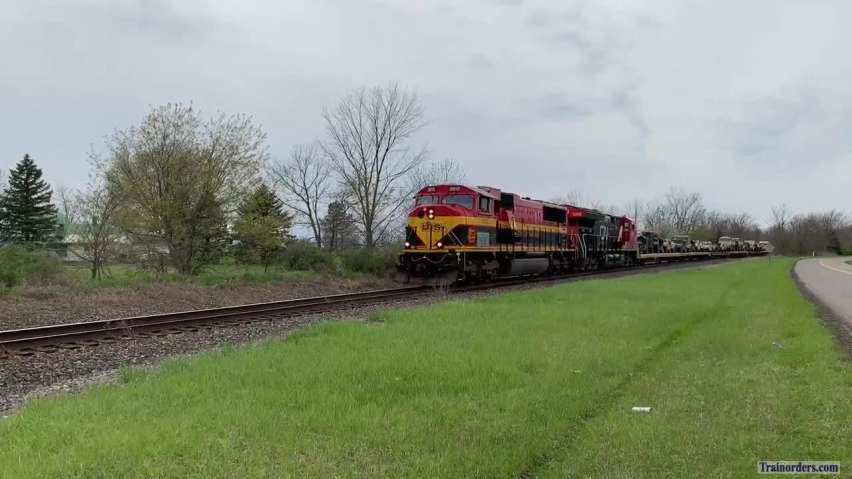 Military train in Central Ohio