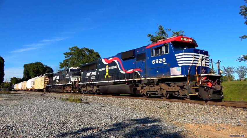 NASA Rocket Booster train with NS Veterans unit leading in Ga.
