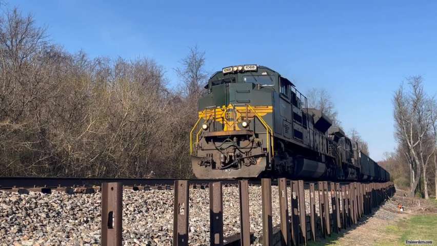 NS Erie RR Heritage Leading a Loaded Coal Train